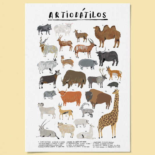 Poster Ilustrado - Artiodátilos