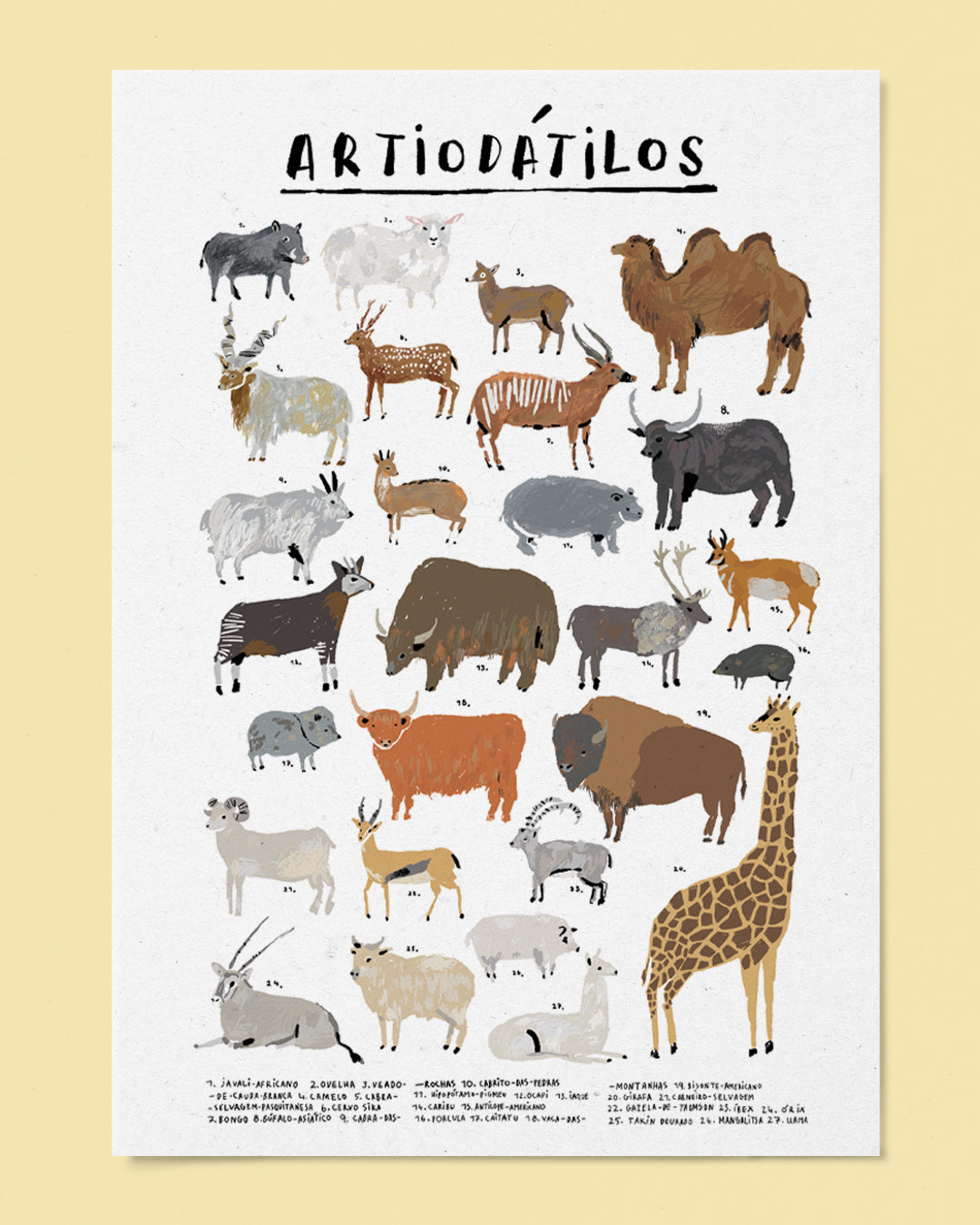 Poster Ilustrado - Artiodátilos