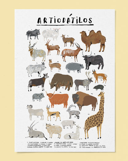 Poster Ilustrado - Artiodátilos